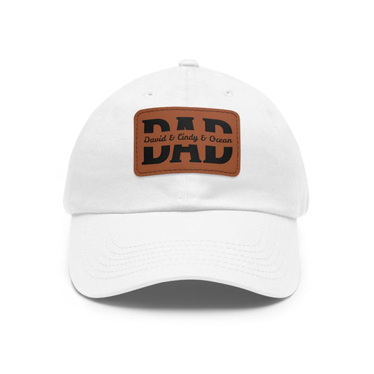Leather Patch "DAD" Hat — Classic Casual Baseball Cap for Fathers, Father's Day Gift