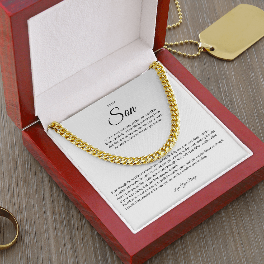 Gift for Son | Cuban Link Chain Necklace | Father's Day Gift