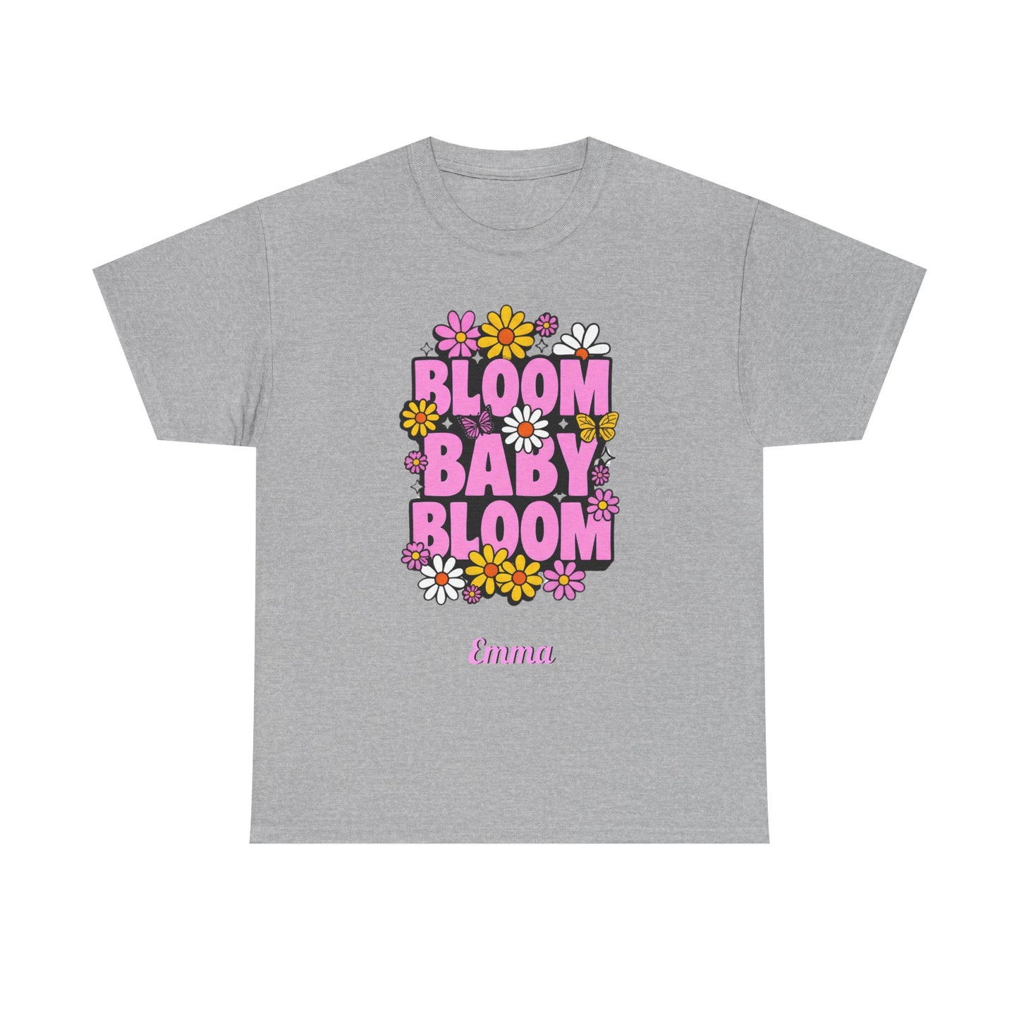 🌸 Bloom Baby Bloom Personalized T-Shirt | Custom Name & Color Floral Tee