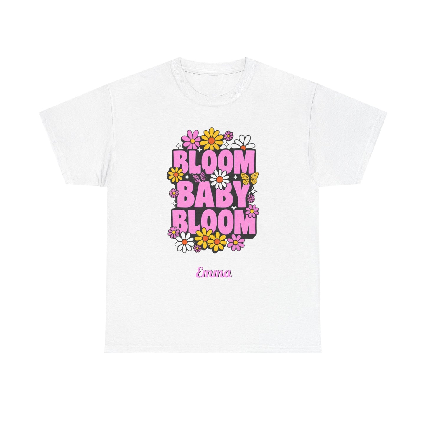 🌸 Bloom Baby Bloom Personalized T-Shirt | Custom Name & Color Floral Tee