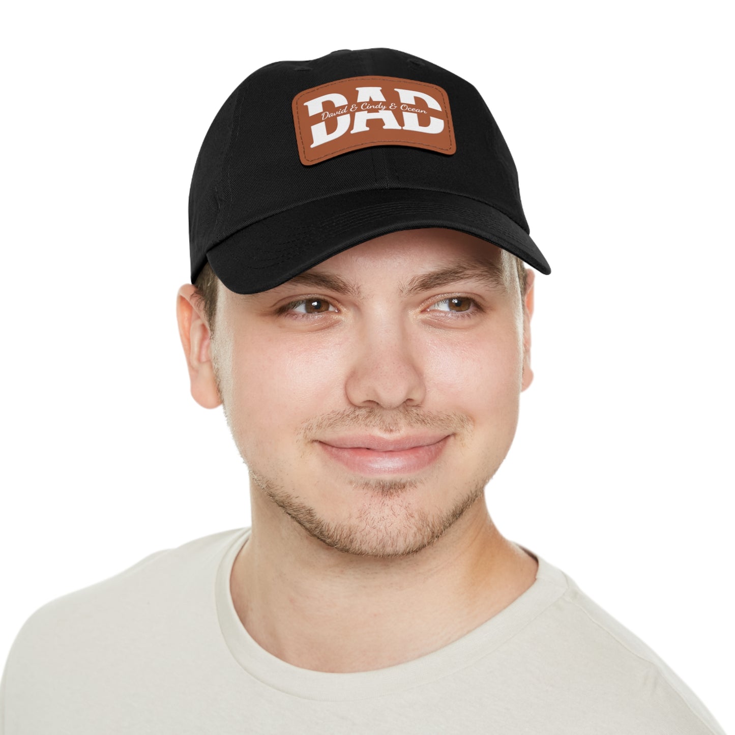 Leather Patch "DAD" Dad Hat — Classic Casual Baseball Cap for Fathers, Father's Day Gift