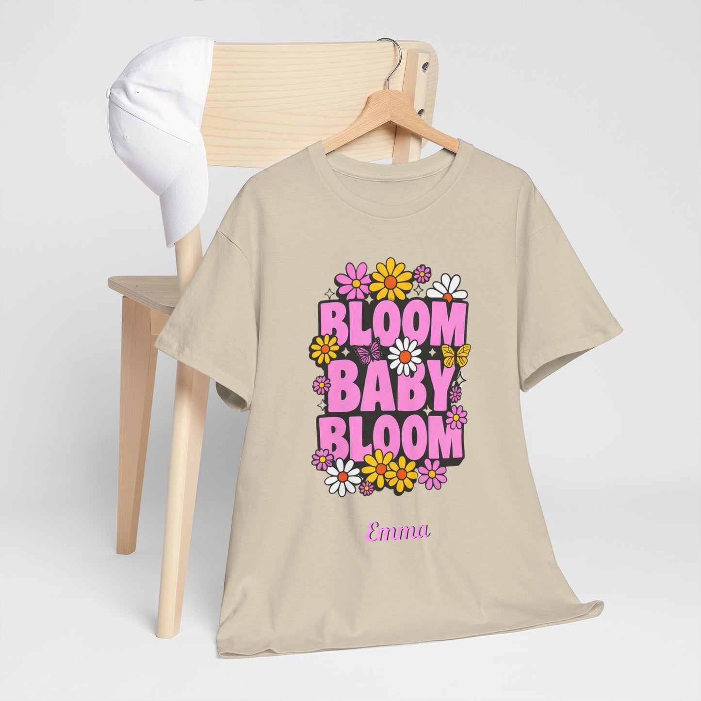 🌸 Bloom Baby Bloom Personalized T-Shirt | Custom Name & Color Floral Tee