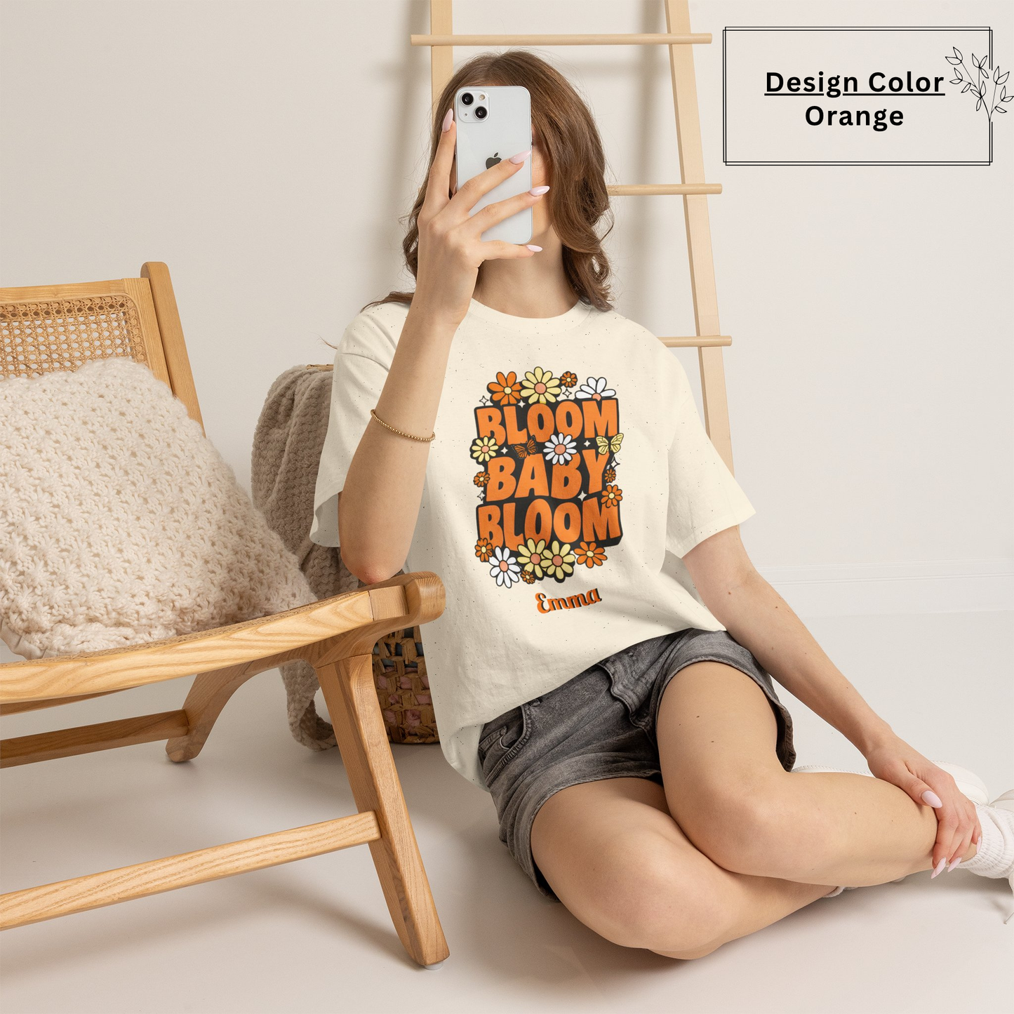 🌸 Bloom Baby Bloom Personalized T-Shirt | Custom Name & Color Floral Tee
