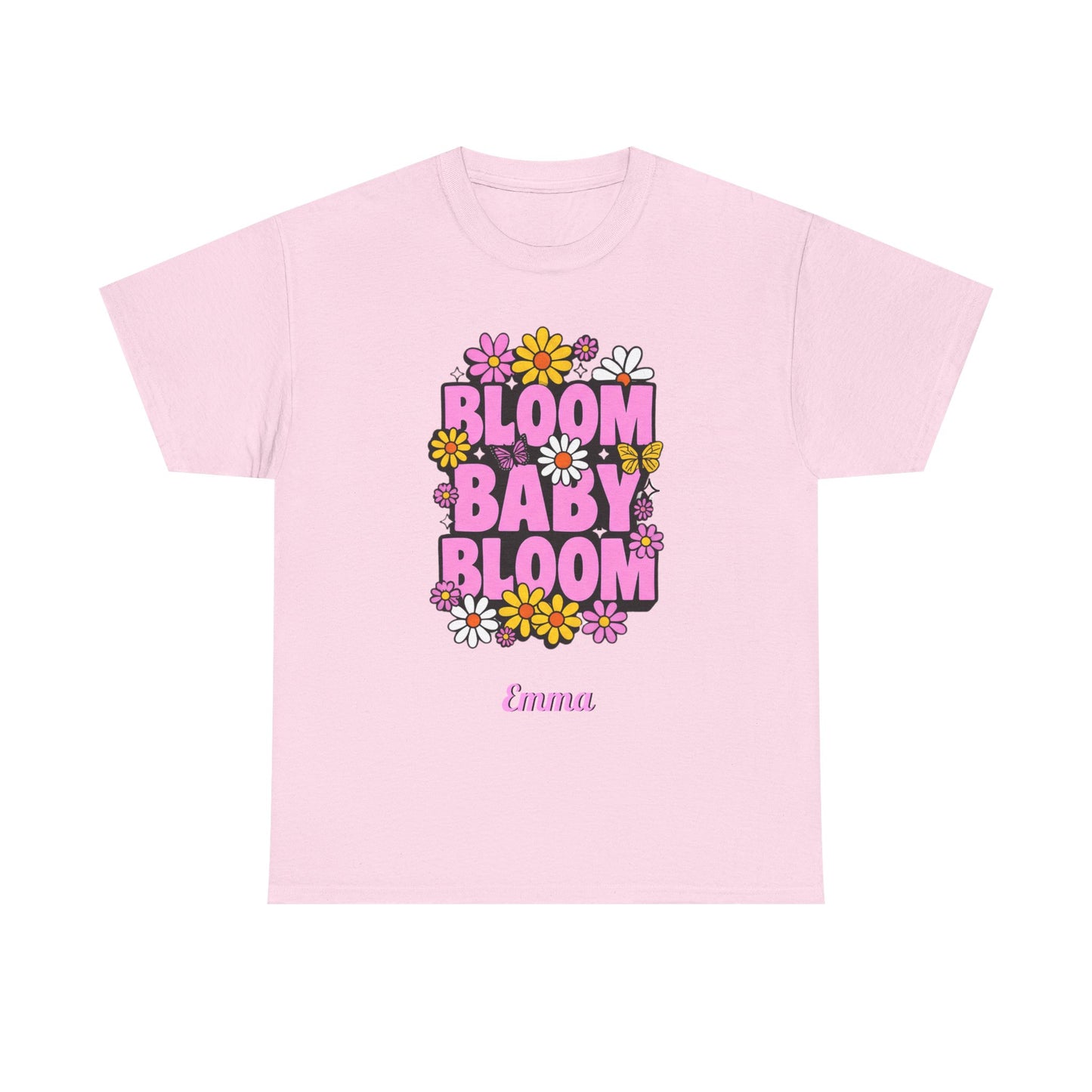 🌸 Bloom Baby Bloom Personalized T-Shirt | Custom Name & Color Floral Tee