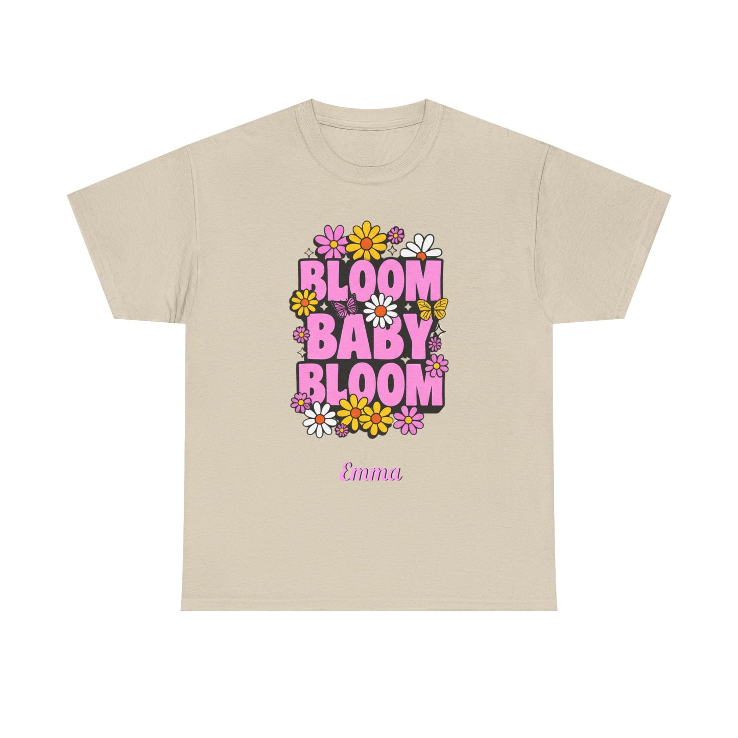 🌸 Bloom Baby Bloom Personalized T-Shirt | Custom Name & Color Floral Tee