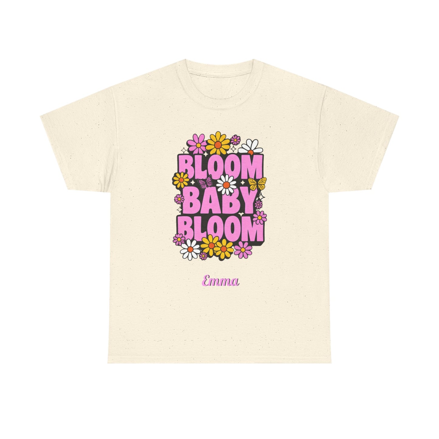 🌸 Bloom Baby Bloom Personalized T-Shirt | Custom Name & Color Floral Tee