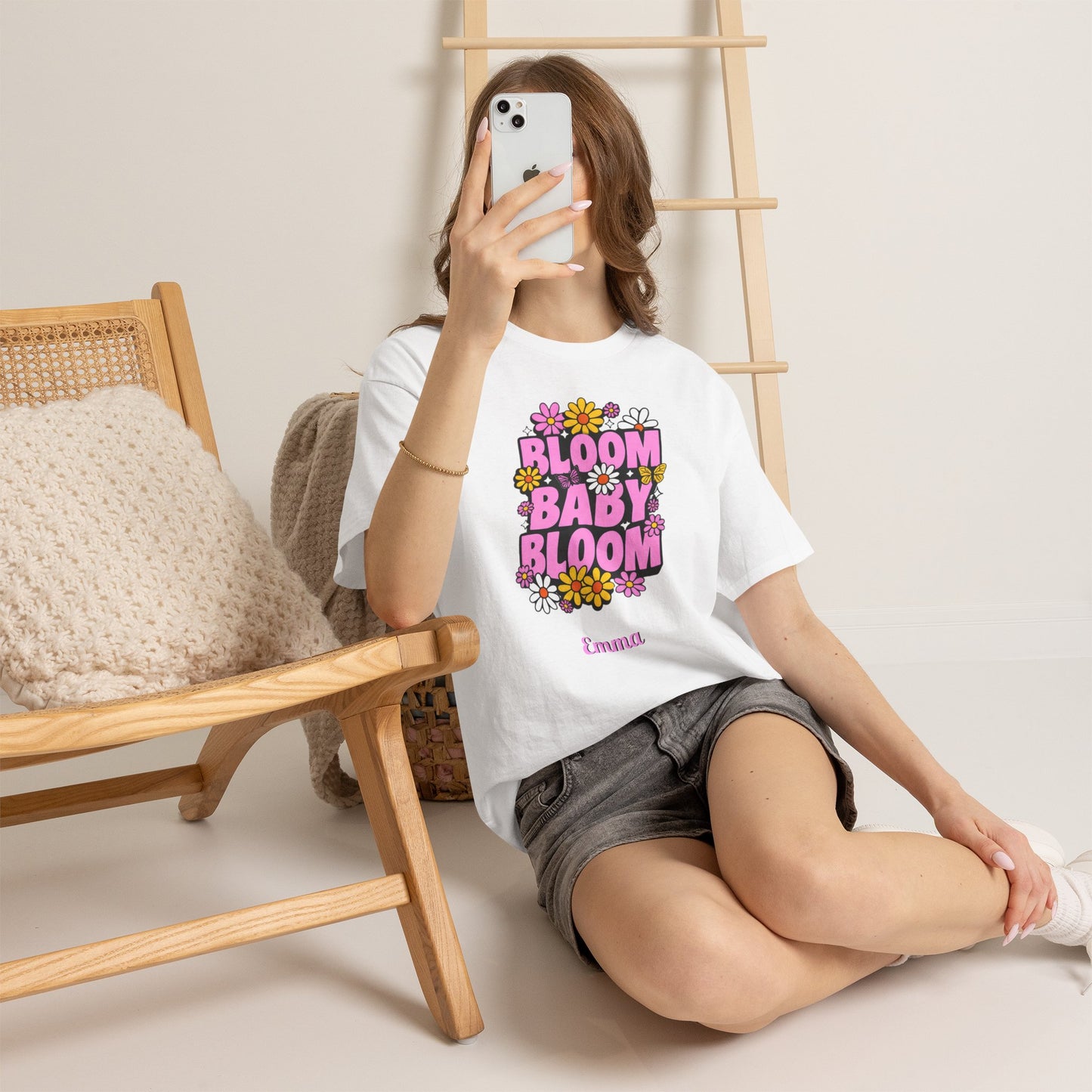 🌸 Bloom Baby Bloom Personalized T-Shirt | Custom Name & Color Floral Tee