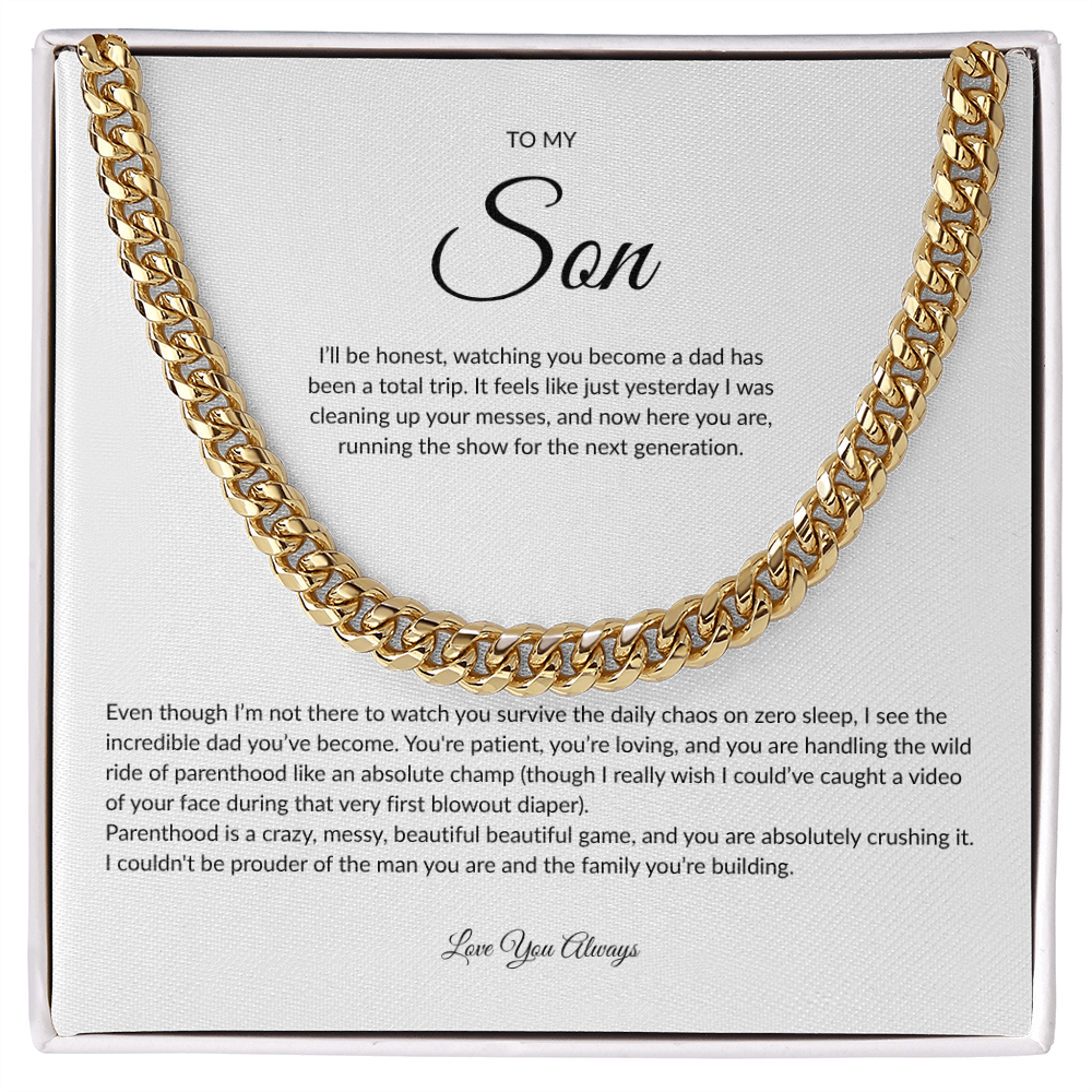 Gift for Son | Cuban Link Chain Necklace | Father's Day Gift