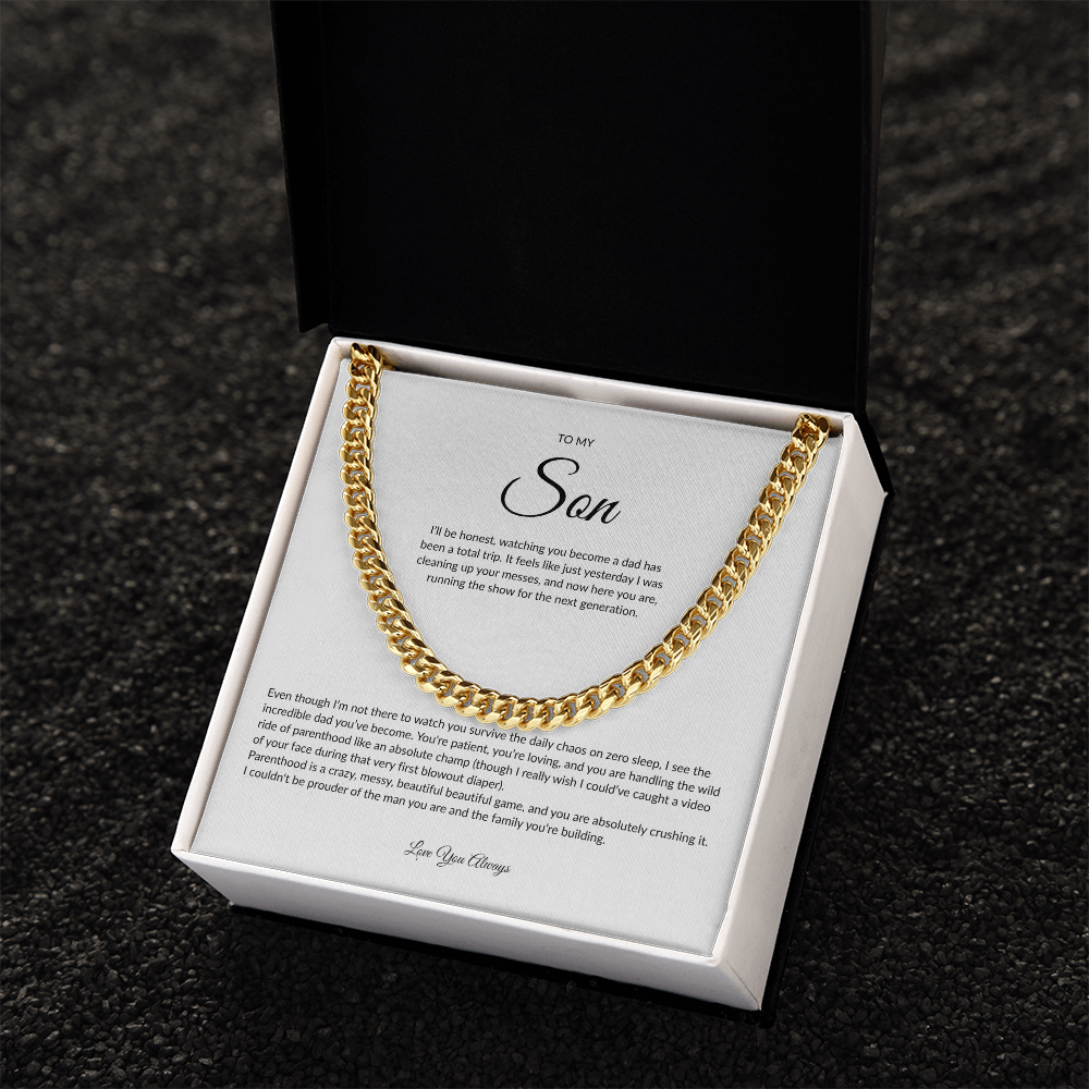 Gift for Son | Cuban Link Chain Necklace | Father's Day Gift