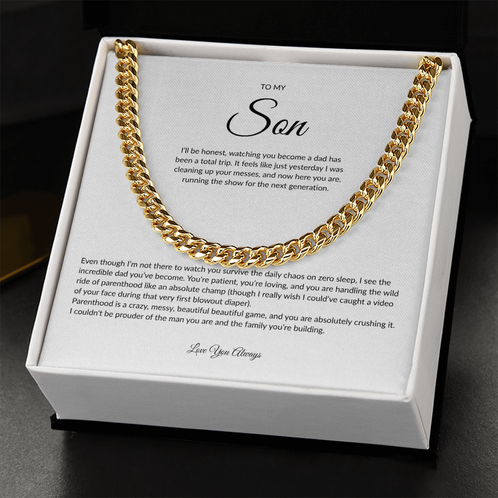 Gift for Son | Cuban Link Chain Necklace | Father's Day Gift