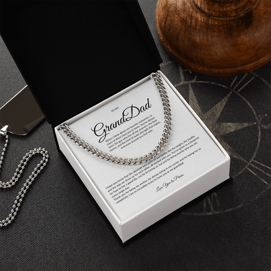 Gift for Granddad | Cuban Link Chain Necklace | Father's Day Gift