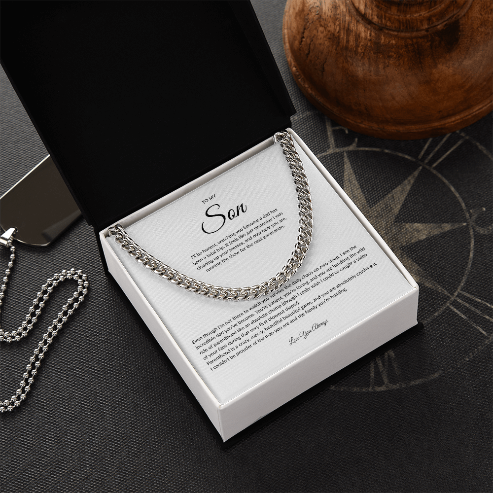 Gift for Son | Cuban Link Chain Necklace | Father's Day Gift