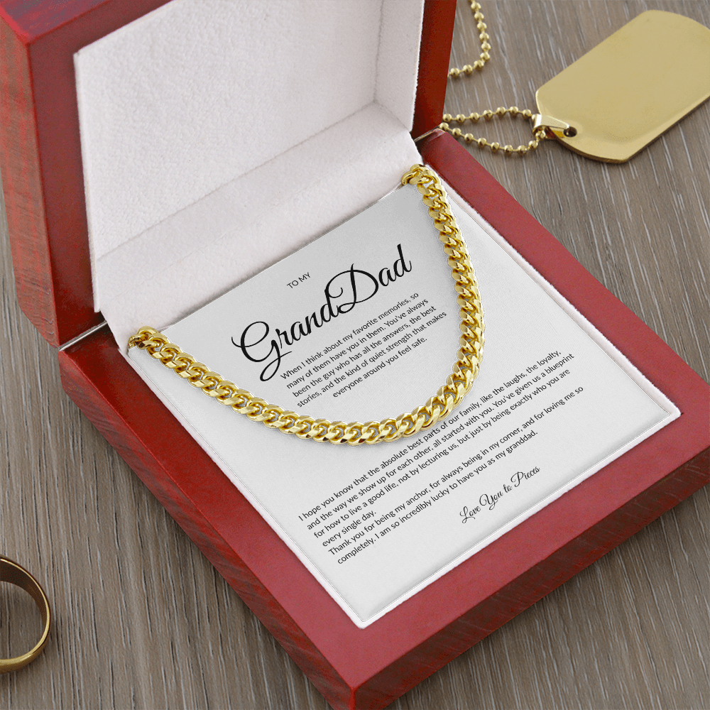 Gift for Granddad | Cuban Link Chain Necklace | Father's Day Gift